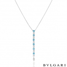 Bvlgari White Gold Aquamarine & Diamond Lucea Pendant